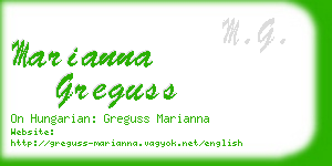 marianna greguss business card